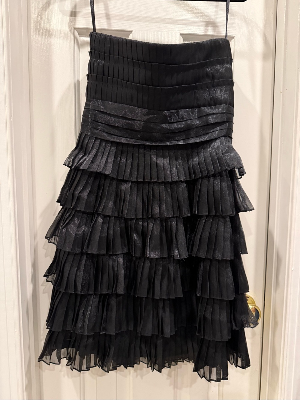White House Black Market Black Tiered Pleated Skirt